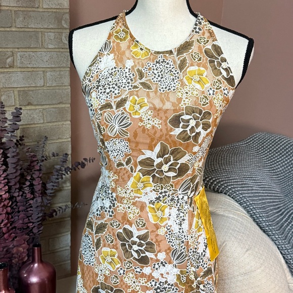 BRONX & BANCO Sicilia Ruffle Dress Tan Multi - Picture 5 of 11